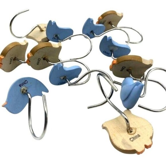 Set Of 12 Owl & Bird Shower Curtain Hooks Bathroom Decor - Picture 11 of 11